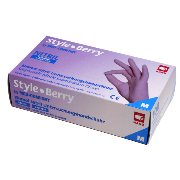 Vyšetřovací rukavice Style nitril, nepudrované, Berry, 100 ks