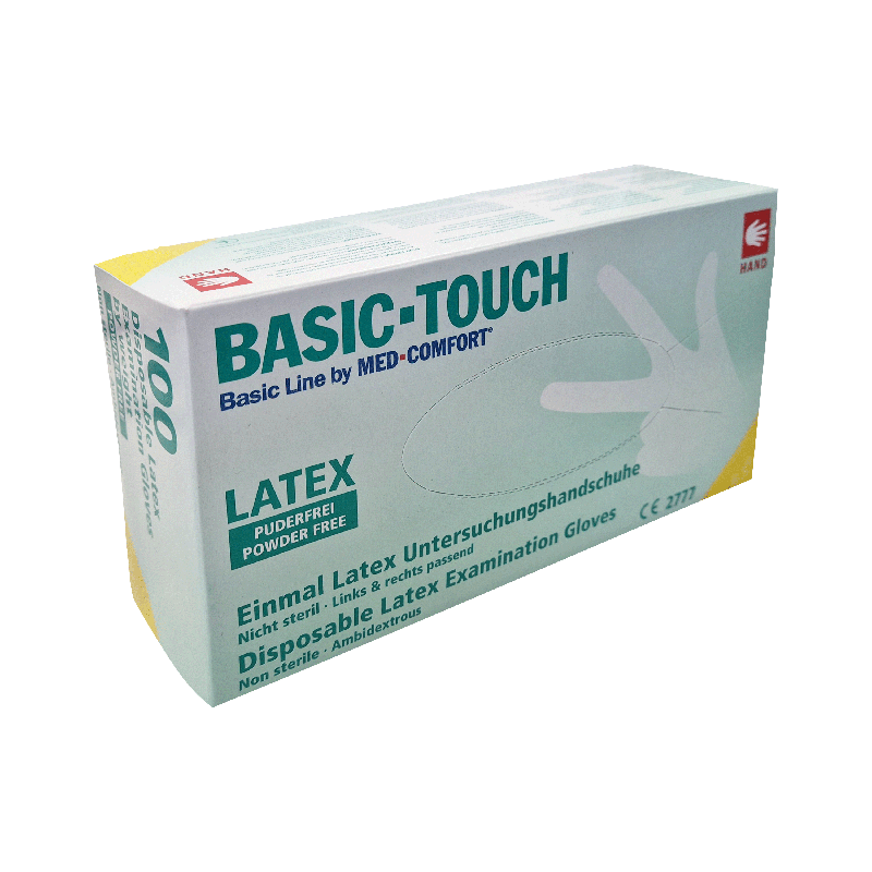 Vyšetrovacie rukavice Basic Touch latex, nepudrované XS, 100 ks