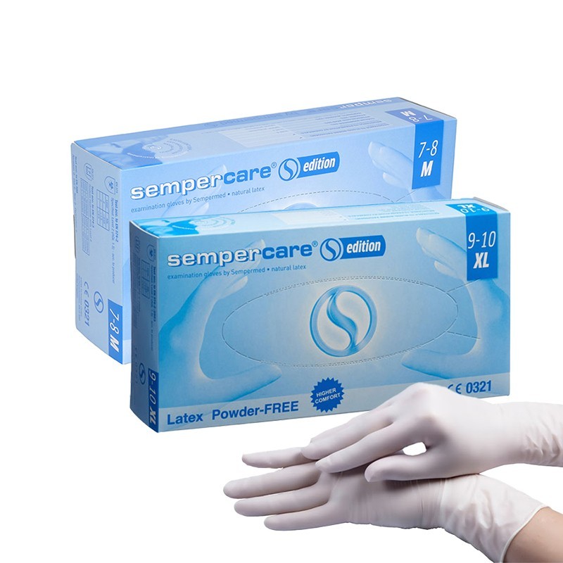 Vyšetrovacie rukavice Sempercare latex, nepúdrované