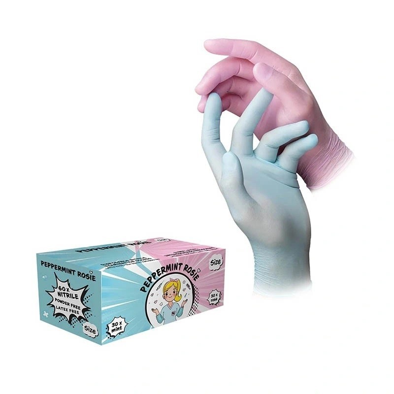 Vyšetrovacie rukavice Style PEPPERMINT ROSIE, nitrilové, nepúdrované, 60 ks
