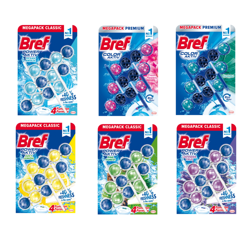 WC BREF Power aktiv, závěsné kuličky, 3 x 50 g