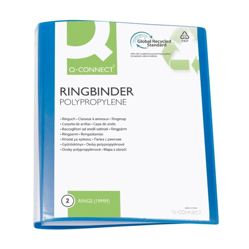 Zakladač prezentačný 2krúžkový A4, šírka chrbta 2,6 cm, modrý