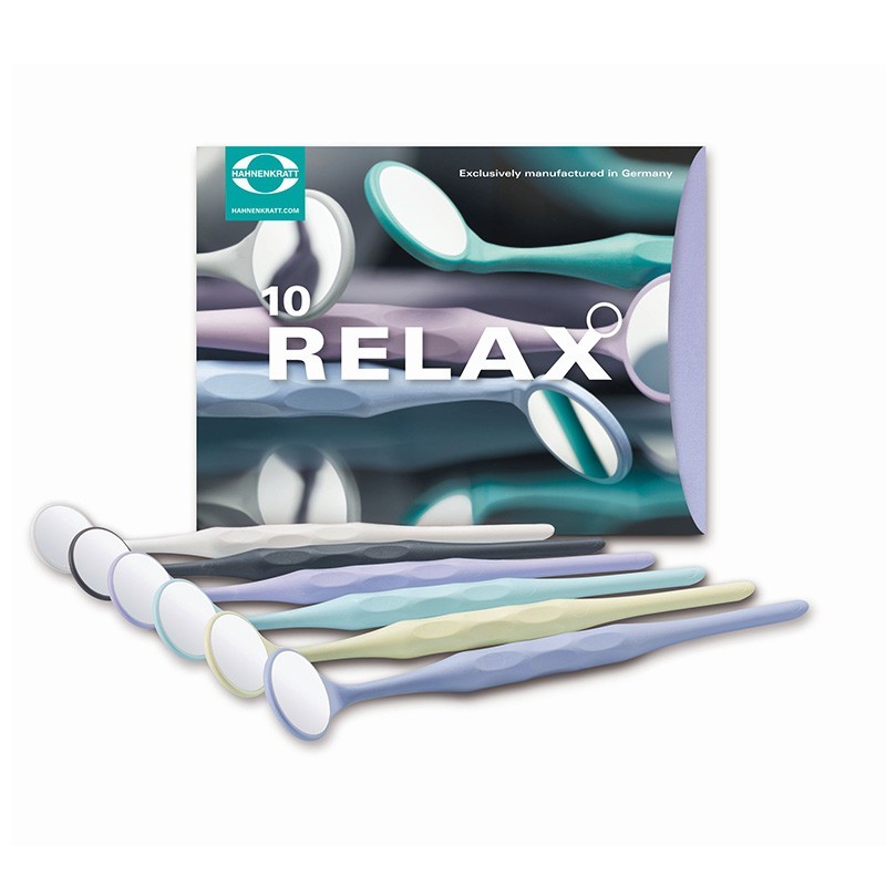 Zubné zrkadielko Relax, rhodiované, veľ. 5, ploché, 10 ks