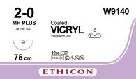 Coated Vicryl fialový 2/0 75 cm MH plus, 12 ks