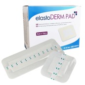 elastoDERM PAD - foliové krytí s centrální absorpční vložkou, 9 cm x 10 cm, sterilní, 50 ks