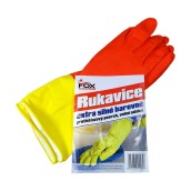 Extra silné barevné rukavice Fox Cleaning, vel. S, pár