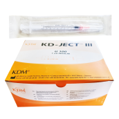 Inzulínová striekačka KD-JECT III, 1 ml, U-100, 30G, 0,33 x 12,7 mm, 100 ks