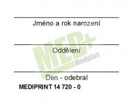 Nálepka na krevní zkumavku na šířku, 250 ks v balení