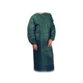 Plášť návštevnícky s gumičkou na rukávoch, XL/XXL, zelený, tenší, 10 ks v balení