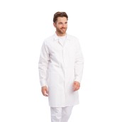 Plášť pánský, bílý na knoflíky