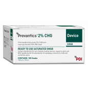 Prevantics 2% CHG Device swab, 100 ks, jednotlivě balené ubrousky s chlorhexidinem