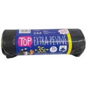 Sáček do koše s páskou LDPE TOP 35 l, 15 ks/role, černý