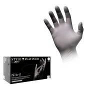 Vyšetřovací rukavice Style nitril, nepudrované, Platinum (šedé), vel. L 100 ks, poškozená krabička