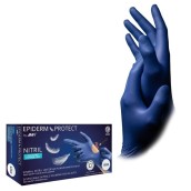 Vyšetrovacie rukavice EpidermProtect nitril, nepúdrované, metal blue (modré), 100 ks