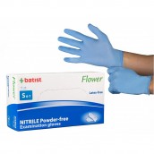 Vyšetrovacie rukavice Flower nitril, nepudrované, modré, 100 ks