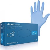 Vyšetrovacie rukavice Nitrylex PF Classic nitril, nepúdrované, modré, 100 ks