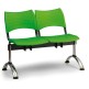 Plastová lavice zelená Visio - podnož chromovaná